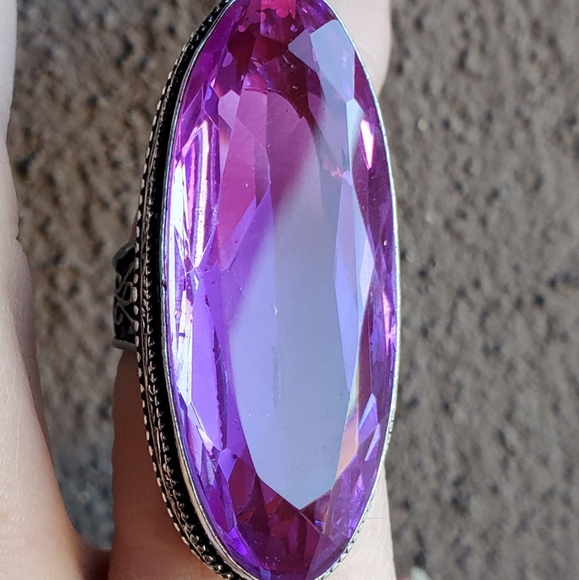 New Huge Iolite 925 Silver Statement Ring. - Picture 7 of 15